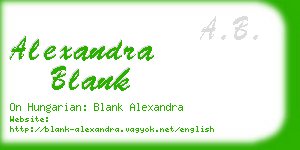 alexandra blank business card